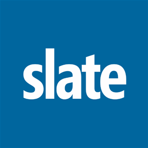 Slate's logo: the word 'slate' on a blue background
